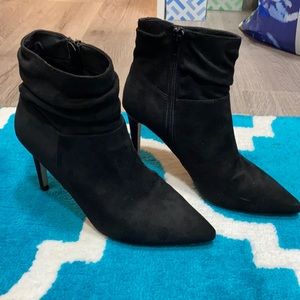 Faux suede booties